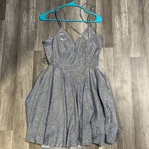 blue sparkly dress